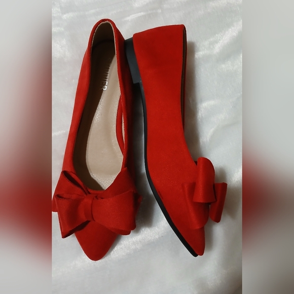Women's Red-Red Bowknot Ballet Flats NWOT - Picture 8 of 10